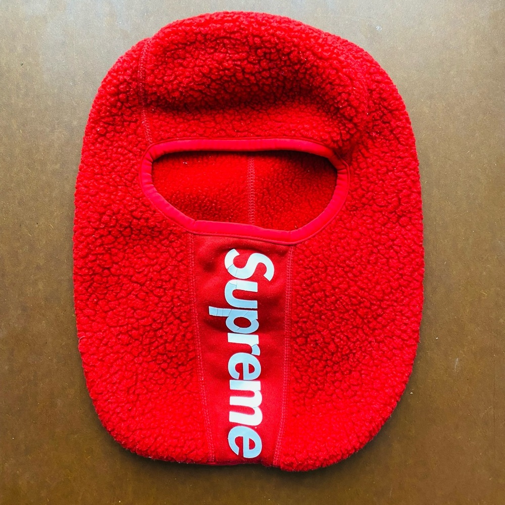 RARE SUPREME POLARTEC SKI MASK RED/WHITE